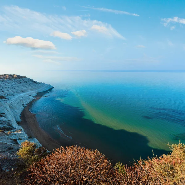 Sandy Beach Famed White Cliff Called Scala Dei Turchi Sicily — Stock Photo, Image