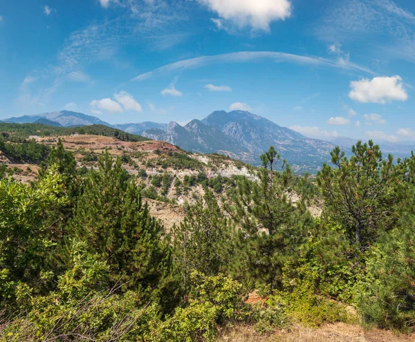 Sommar Balkan Berg Utsikt Från Bergsvägen Diber County Albanien Europa — Stockfoto