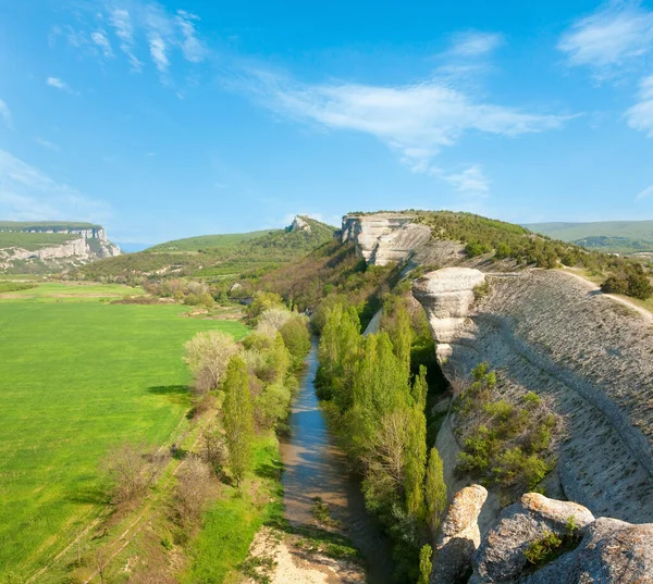 Spring Crimea Mountain Landscape Rocks River Ukraine — Stock Photo, Image