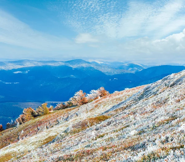 Outubro Planalto Borghava Montanha Dos Cárpatos Com Neve Primeiro Inverno — Fotografia de Stock