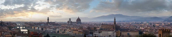 stock image Evening Florence City top view (Italy, Tuscany) on Arno river.Panorama.All people are unrecognizable.