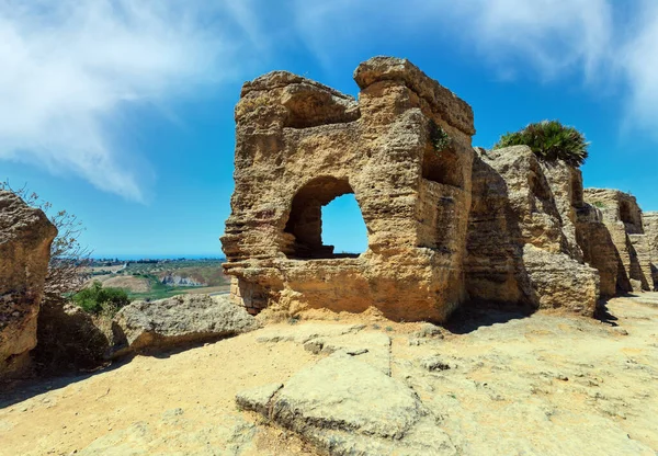 Ruines Antiques Célèbres Dans Vallée Des Temples Agrigente Sicile Italie — Photo