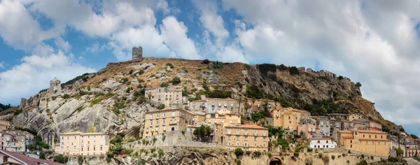Παλιά Μεσαιωνική Πόλη Amantea Οχυρώσεις Και Rocca Κάστρο Ερείπια Στην — Φωτογραφία Αρχείου