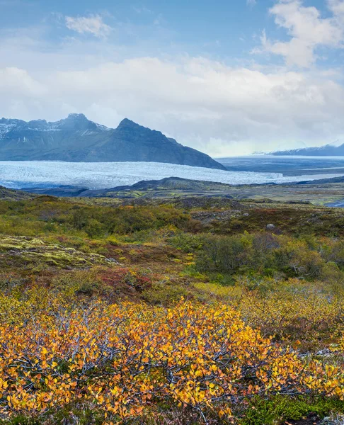 从Mulagljufur峡谷到冰岛布赖达伦冰湖的Fjallsarlon冰川的美丽秋天景色 离环路不远 位于Vatnajokull Icecap和Oraefajokull火山的南端 — 图库照片