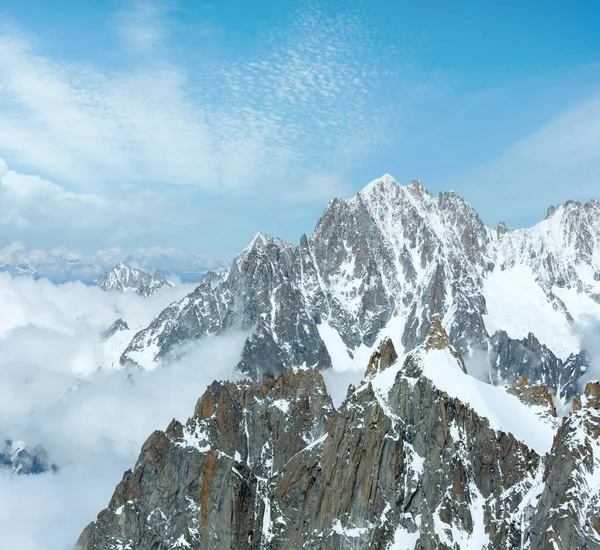 Mont Blanc Massif Montagneux Paysage Estival Vue Depuis Aiguille Midi — Photo