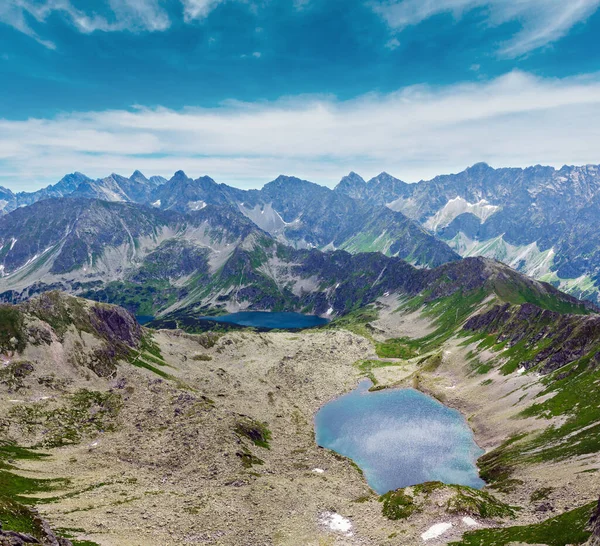 Tatra Mountain View Till Grupp Glaciala Sjöar Från Sökvägen Kasprowy — Stockfoto