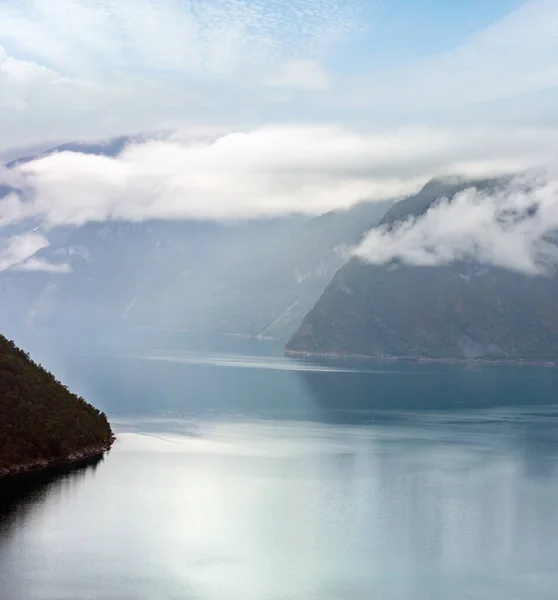 Beautiful Summer Cloudy Evening Fjord View Norway — Stock Photo, Image