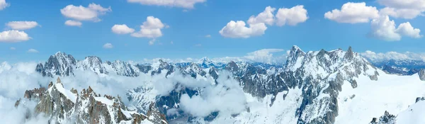 Βουνό Mont Blanc Καλοκαιρινό Πανόραμα Θέα Από Όρος Aiguille Midi — Φωτογραφία Αρχείου