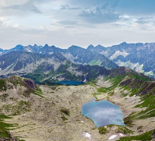 Tatra Vista Montanha Para Grupo Lagos Glaciares Caminho Kasprowy Wierch — Fotografia de Stock