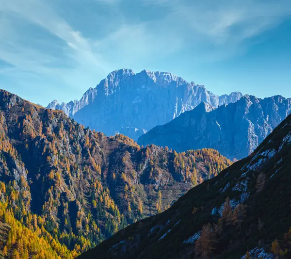 Hösten Alpina Dolomiter Bergsutsikt Från Fedaia Pass Trentino Sudtirol Italien — Stockfoto