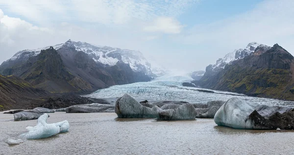 Γλιστράει Γλώσσα Του Παγετώνα Από Τον Παγετώνα Vatnajokull Τον Παγετώνα — Φωτογραφία Αρχείου