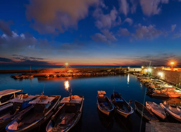 Crépuscule Nocturne Gallipoli Province Lecce Pouilles Italie Méridionale Vue Depuis — Photo