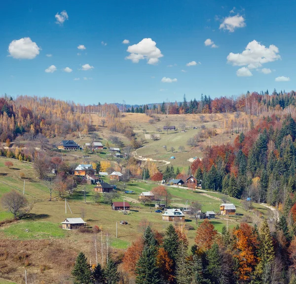 Autumn Carpathian Village Landscape Ivano Frankivsk Oblast Ukraine Rural Scene — Stock Photo, Image