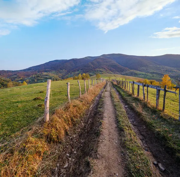 Autumn Carpathian Mountains Dirty Countryside Path Ukraine — Stock Photo, Image