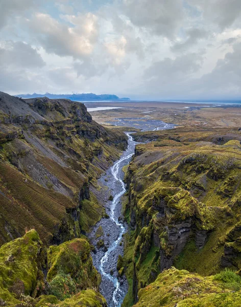 Piękny Jesienny Kanion Mulagljufur Islandia Znajduje Się Niedaleko Ring Road — Zdjęcie stockowe
