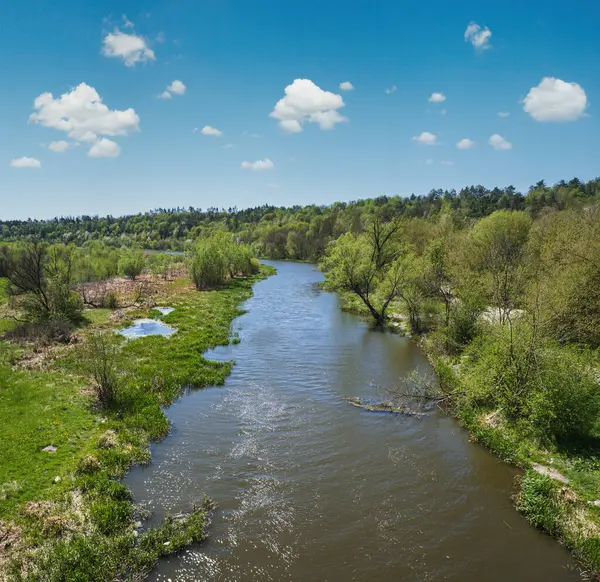 Amazing Spring View Zbruch River Ternopil Khmelnytsky Regions Border Ukraine — Stock Photo, Image