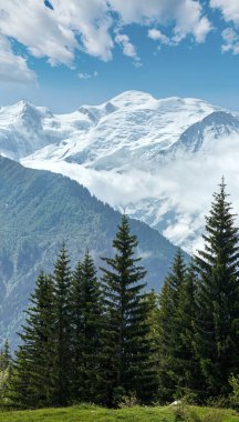 Mont blanc Dağı massif (chamonix valley, Fransa, görünümden plaine joux ilçe sınırı).