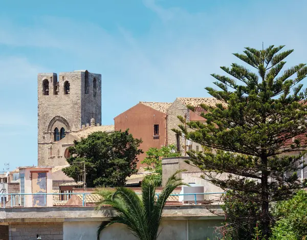 Uitzicht Oude Middeleeuwse Stad Van Erice Trapani Regio Sicilië Italië — Stockfoto