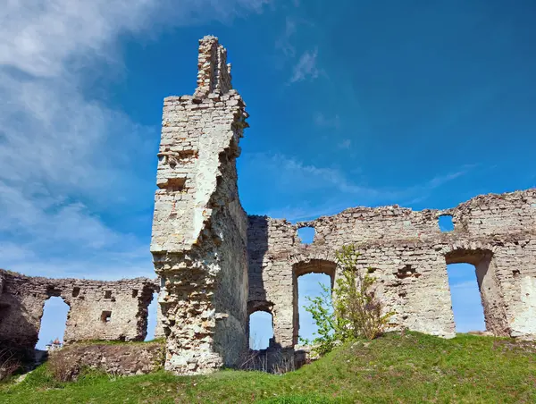 Άνοιξη Θέα Κάστρο Ερείπια Sydoriv Χωριό Ternopil Περιφέρεια Ουκρανία — Φωτογραφία Αρχείου