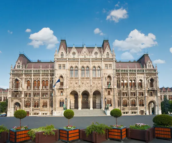 匈牙利的地标 布达佩斯议会视图 Royalty Free Φωτογραφίες Αρχείου