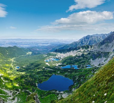 Tatra mountain yaz panoraması, Polonya, Vadisi gasienicowa ve buzul gölleri grubunu görüntüleme.