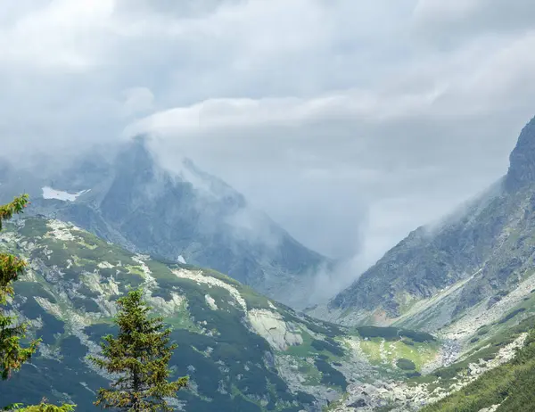 Høy Tatras Sommerskyet Fjellutsikt Slovakia stockbilde