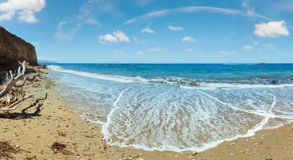 Havutsikt Fra Stranden Hellas Lefkada Det Joniske Hav Panorama stockbilde