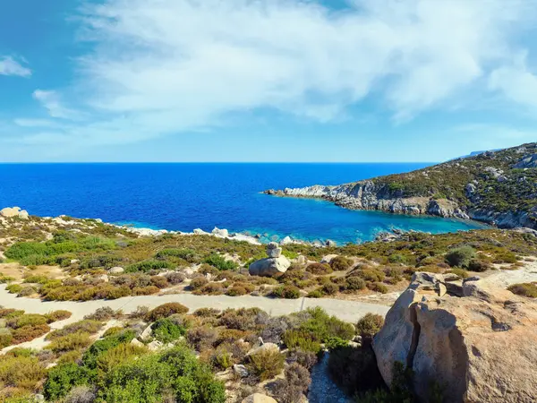 stock image Summer sea coast landscape (Halkidiki, Sithonia, Greece).
