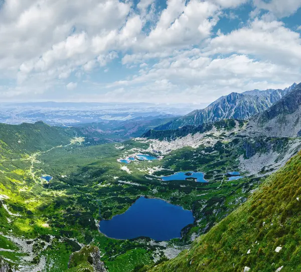 Tatra mountain yaz panoraması, Polonya, Vadisi gasienicowa ve buzul gölleri grubunu görüntüleme.