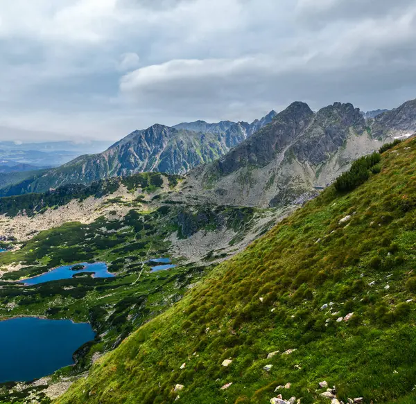 stock image Tatra Mountain, Poland, view to group of glacial lakes from Kasprowy Wierch range.