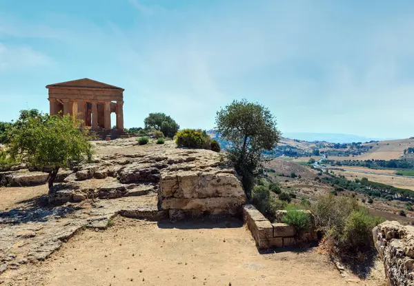Tapınak Concordia ünlü antik Yunanistan Valley, tapınaklar, Agrigento, Sicilya, İtalya. UNESCO Dünya Miras Listesi.