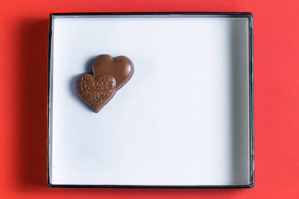 Heart Shaped Ring Chocolates White Lid Red All — Φωτογραφία Αρχείου