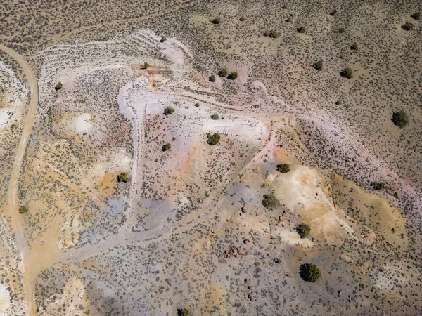 Luchtfoto Van Wegen Het Oppervlak Van Nevada Woestijn — Stockfoto