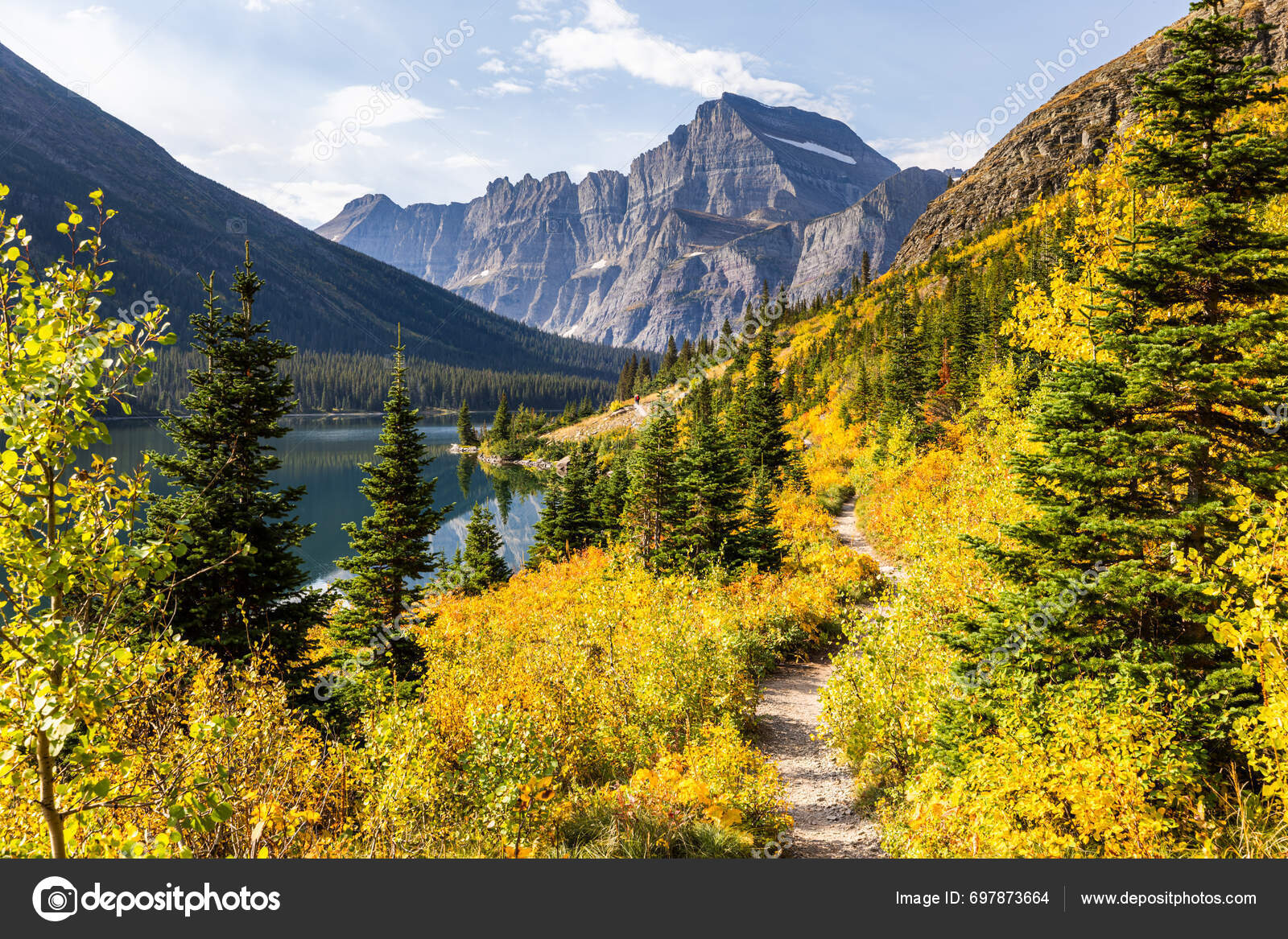 Hike Grinnell Glacier Montana Fall Lake Josephine Frame — Stock Photo ...