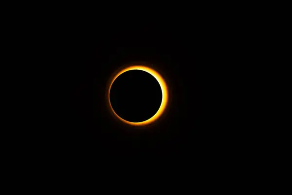 Eclipse Image Created Studio Using Bright Flashlight Cap Can Atmospheric — Stock Photo, Image
