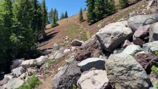 오레곤 남부의 유니언 Union Peak 하이킹의 크레이터 레이크 — 비디오