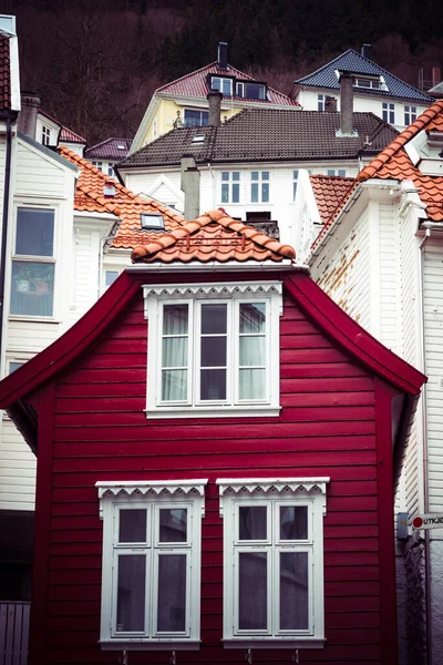 挪威卑尔根市的传统建筑 — 图库照片