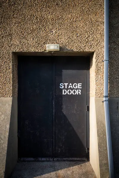 stock image Stage door entrance at local theatre in England