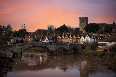 Charming English village Aylesford on the River Medway clipart