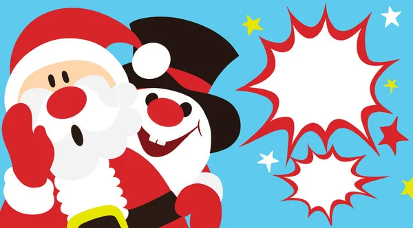 Χριστουγεννιάτικα Κινούμενα Σχέδια Χαρακτήρες Αστεία Banner Μια Σειρά Από Χαρούμενα — Διανυσματικό Αρχείο