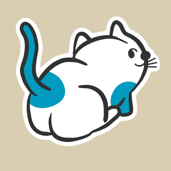 Кошка Kawaii Stickers Набор Милых Эмоций Изолированный Белом Фоне Изолированные — стоковый вектор