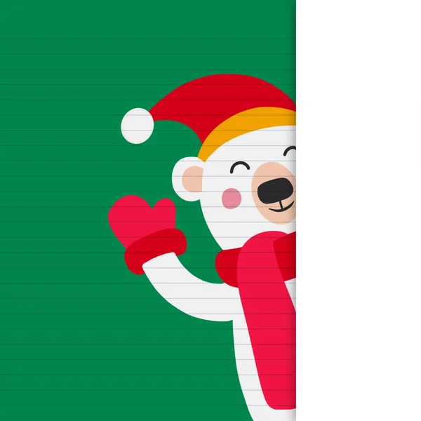 Χριστουγεννιάτικη Κάρτα Καλά Χριστούγεννα Και Καλή Χρονιά Χαιρετισμό Χαριτωμένο Αρκούδα — Διανυσματικό Αρχείο