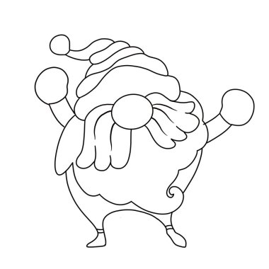 Mutlu Noeller, Noel Baba çocuklar için izole edilmiş boyama sayfası