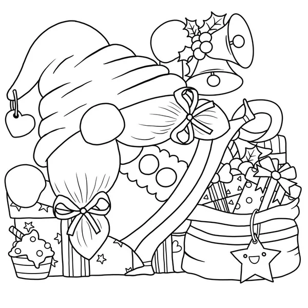 Merry Christmas Christmas Santa Claus Isolated Coloring Page Kids — Stock Vector