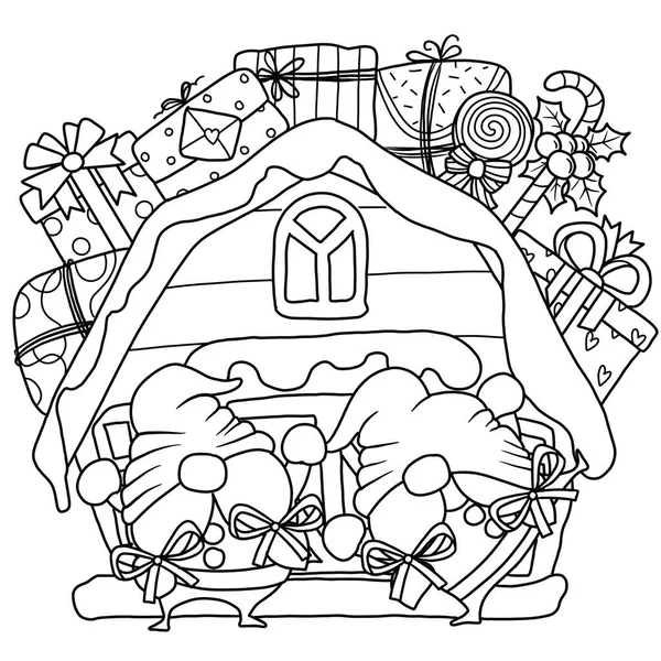 圣诞快乐 圣诞圣诞老人为孩子们设计了一个独特的彩色页面 — 图库矢量图片