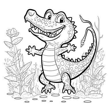 Black and white coloring pages for kids, simple lines, cartoon style, happy, cute, funny, many things in the world