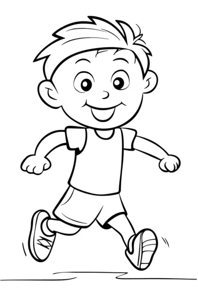 子供のための黒と白の着色ページ シンプルなライン 漫画スタイル かわいい 面白い 子供の着色本の図面は さまざまな職業のシリーズで描かれています 笑顔で — ストック写真