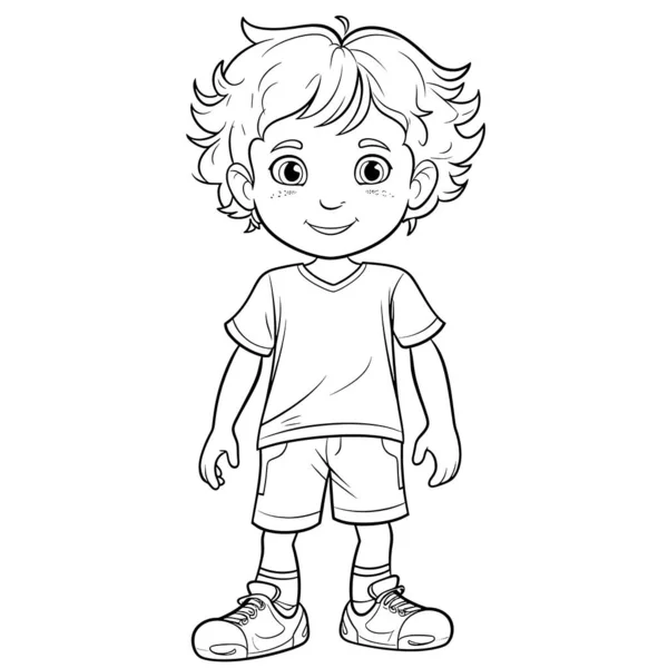 Černobílé Omalovánky Pro Děti Jednoduché Linky Kreslený Styl Šťastný Roztomilý — Stock fotografie