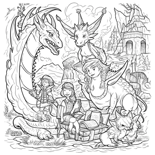 Coloring Pages Print Adults Drawing Castle Other Things Coloring Style — Stock Photo, Image