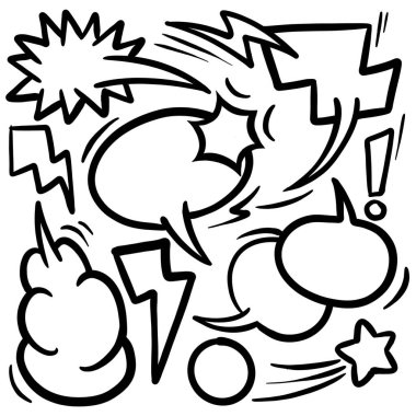 Eski bir çizgi roman olan Illustration 'dan konuşma balonu karalama ögesi